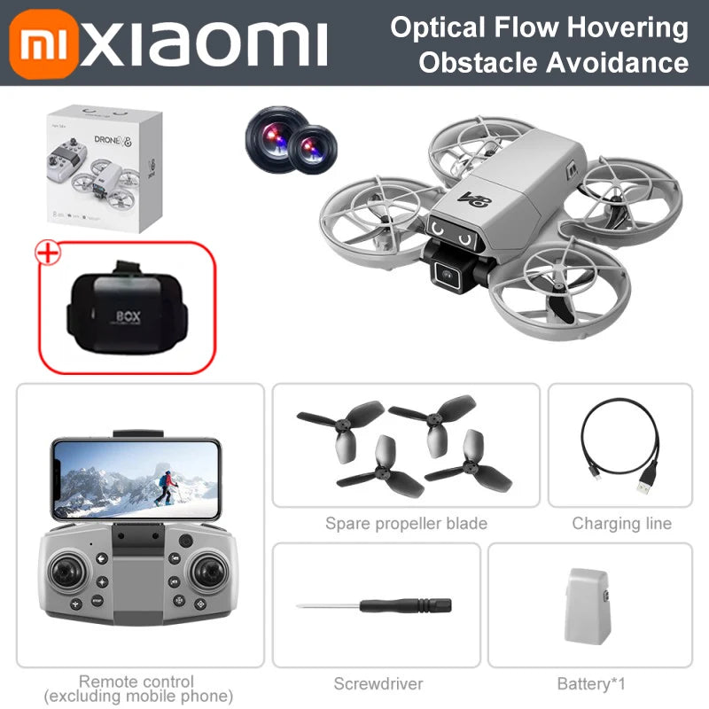 Xiaomi V86 Mini RC Drone 8K Aerial HD Intelligent Obstacle Avoidance Screen Remote Control Brushless Power GPS Helicopeter UAV
