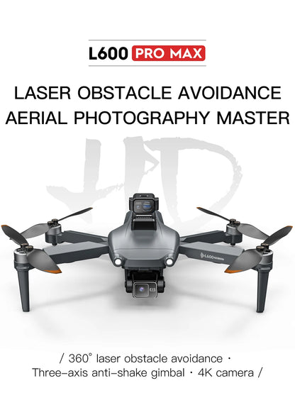 L600 PRO MAX GPS Drone Professional 4K 3-Axis PTZ HD Dual Camera Obstacle Avoidance Brushless Motor 5G WIFI RC Quadcopter Toys