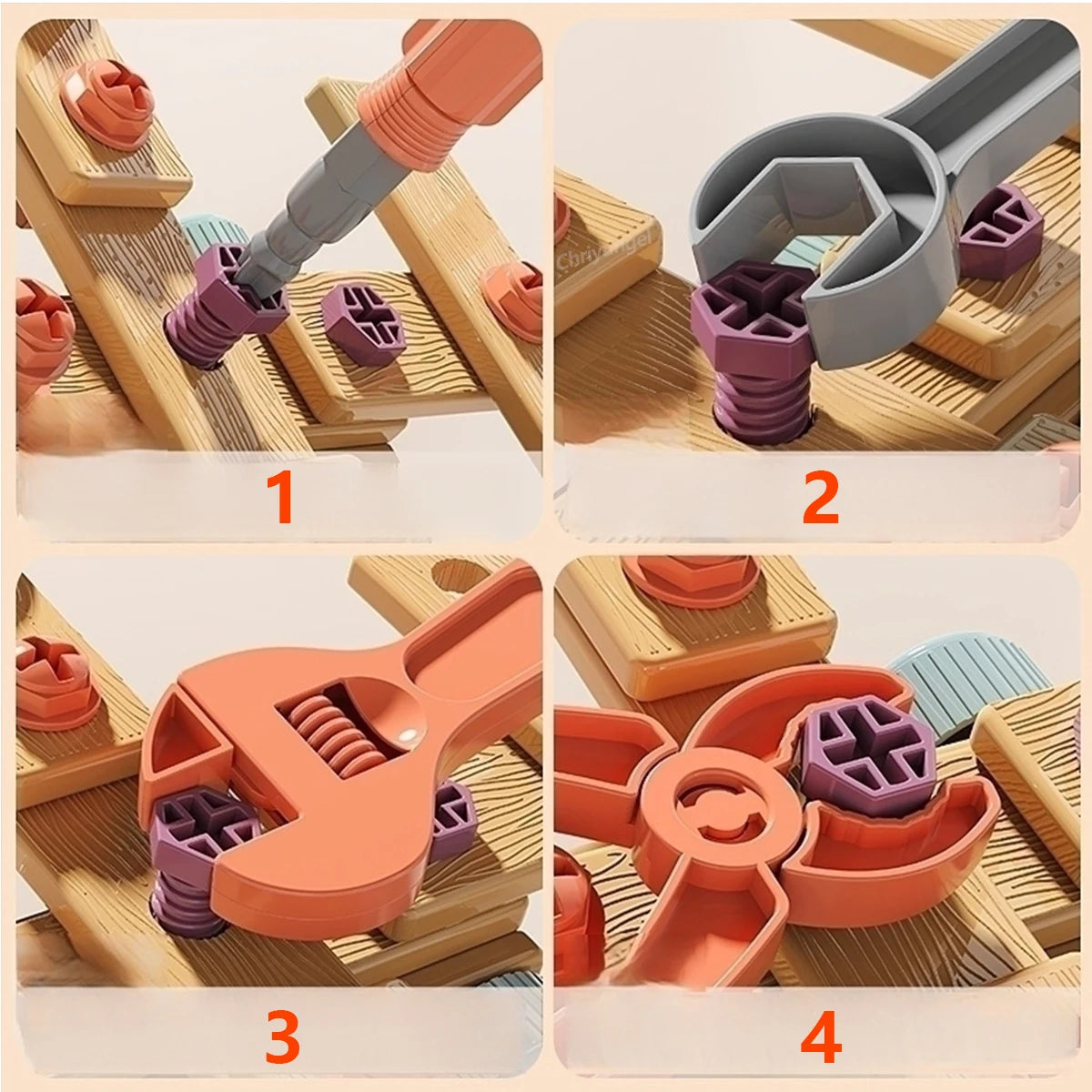 Kids Tool Set DIY Nut Assembly Toy Kit STEM Building Tools Montessori Toys Gifts for Boy Girl, Electric Drill Tool Box Optional