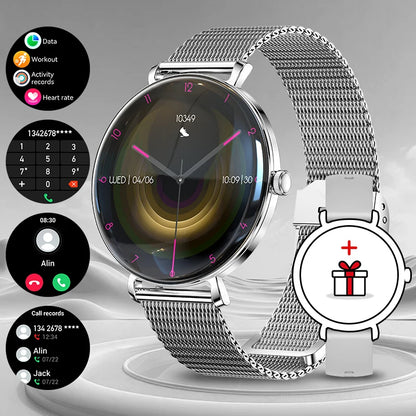 LIGE 2025 New Smart Watch Women 1.43" AMOLED HD Screen Heart Rate Sport Fitness Bluetooth Call Ladies Smartwatch For Android IOS