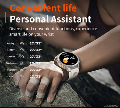 GPS Outdoor Sports Smartwatches 1100mAh Large Battery LED Light Compass 3ATM Waterproof Bluetooth Call Smart Watch 2025 New