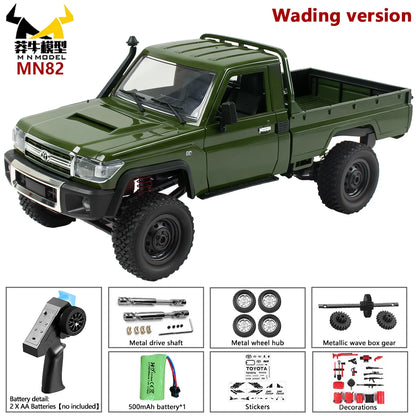 MN MODEL RC 1:12 4x4 Jungle Diving Car Climbing Off-road Wading Vehicle Rock Crawler Shovel Tool Box Truck Toy for Adult Gift