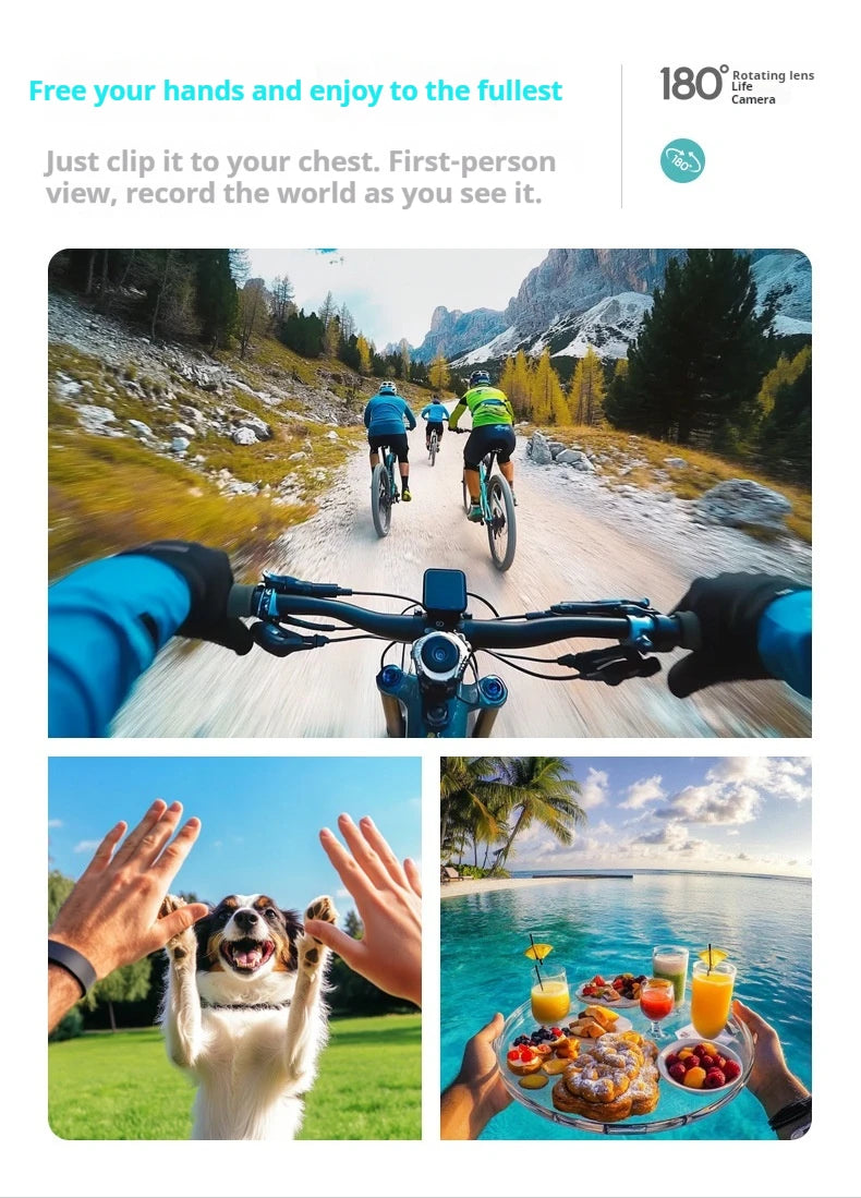 Thumb Camera New S70 Rotating Camera Outdoor Magnetic Sports Long Range Essential For Bloggers Christmas Gift 128GB memory