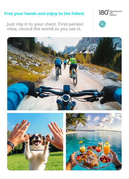 Thumb Camera New S70 Rotating Camera Outdoor Magnetic Sports Long Range Essential For Bloggers Christmas Gift 128GB memory