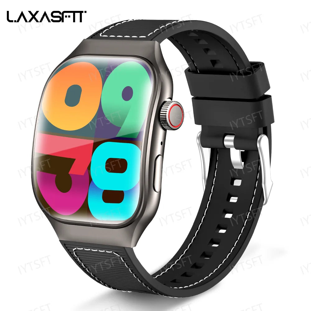 LAXASFIT New Curved Screen Women's Smart Watch 2.01'' AMOLED HD Touch Screen Bluetooth 5.3 Voice Call Men's Fitness Smart Watch