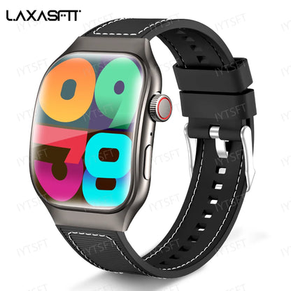 LAXASFIT New Curved Screen Women's Smart Watch 2.01'' AMOLED HD Touch Screen Bluetooth 5.3 Voice Call Men's Fitness Smart Watch
