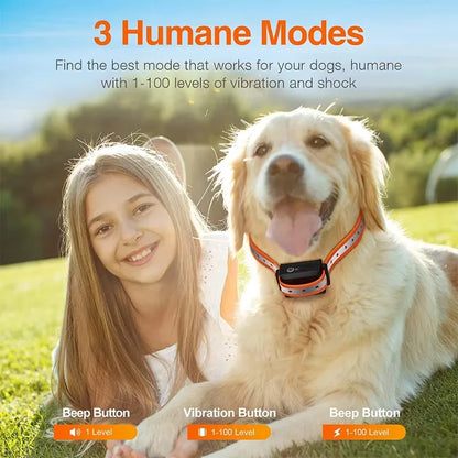 1000m Electric Dog Training Collar with Remote Control Waterproof Rechargeable Pet Dog Bark Stop Shock Collar Electric Shocker