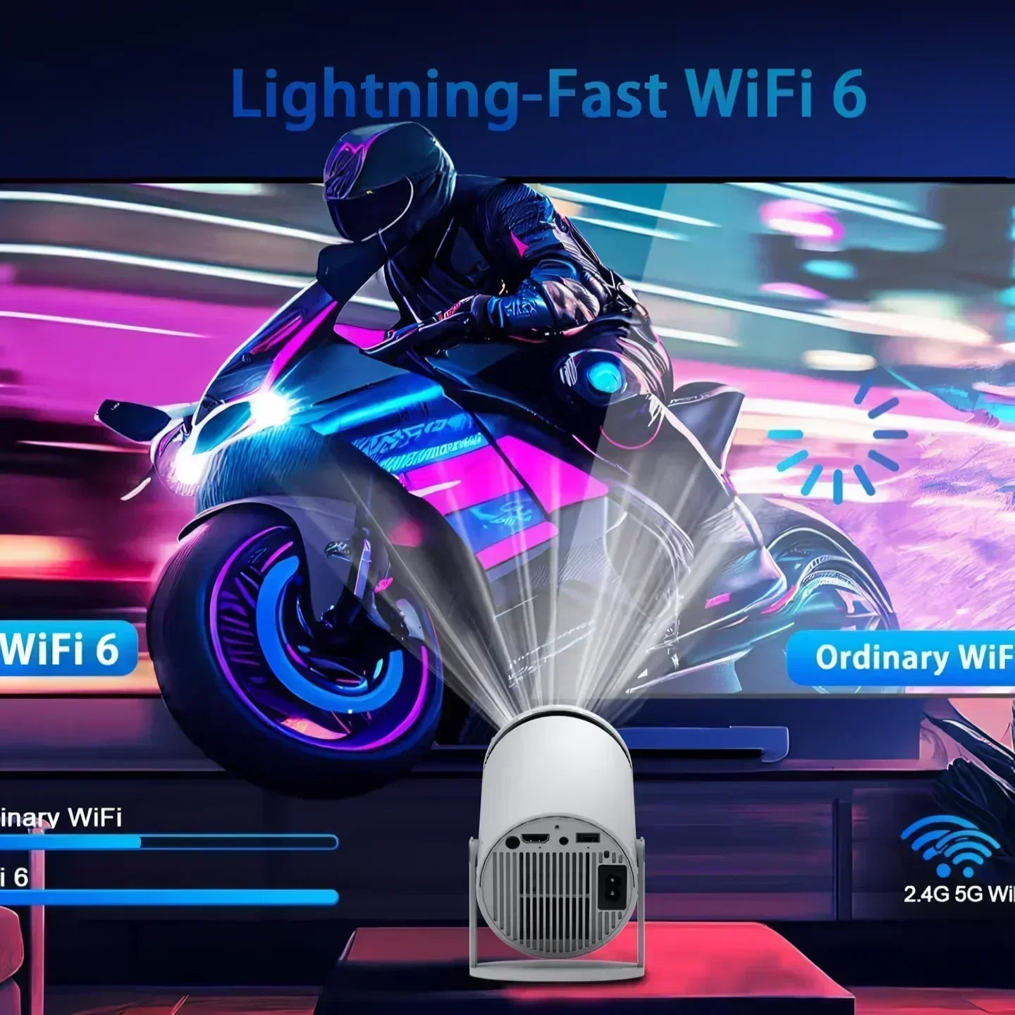 Projector 4K Android 11 Projector Native HD 1080P Dual Wifi6 BT5.0 for home/outdoor/office1920*1080P Portable Projector