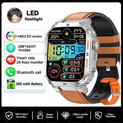 Men's Outdoor Sports Bluetooth Call Smart Watch 1.91 Inch Full Screen Touch Flashlight 110+ Sport Mode Smartwatch 2025 New