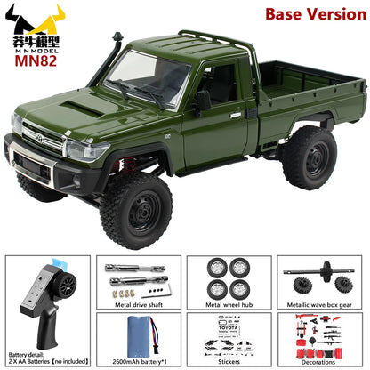 MN MODEL RC 1:12 4x4 Jungle Diving Car Climbing Off-road Wading Vehicle Rock Crawler Shovel Tool Box Truck Toy for Adult Gift
