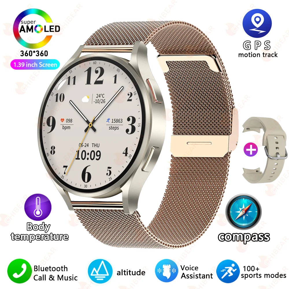 2025 New Watch 6 Pro Customized Watch Face Voice Call smartwatch Men GPS Sports Fitness Tracker Women Smart Watch IOS Android