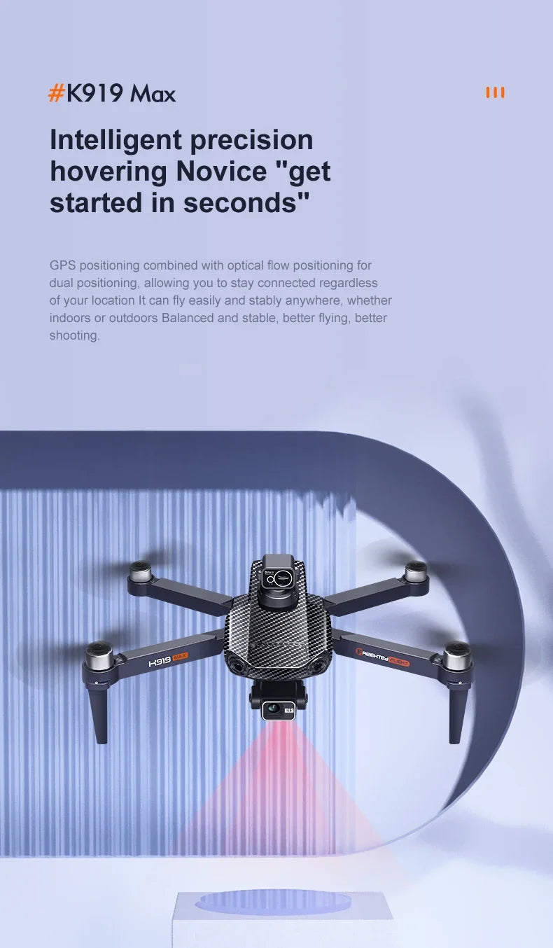 New K918 Drone GPS 8K Professional HD 360° Dual Cameras 5G WIFI Brushless Motors Obstacle Avoidance Foldable Quadcopter
