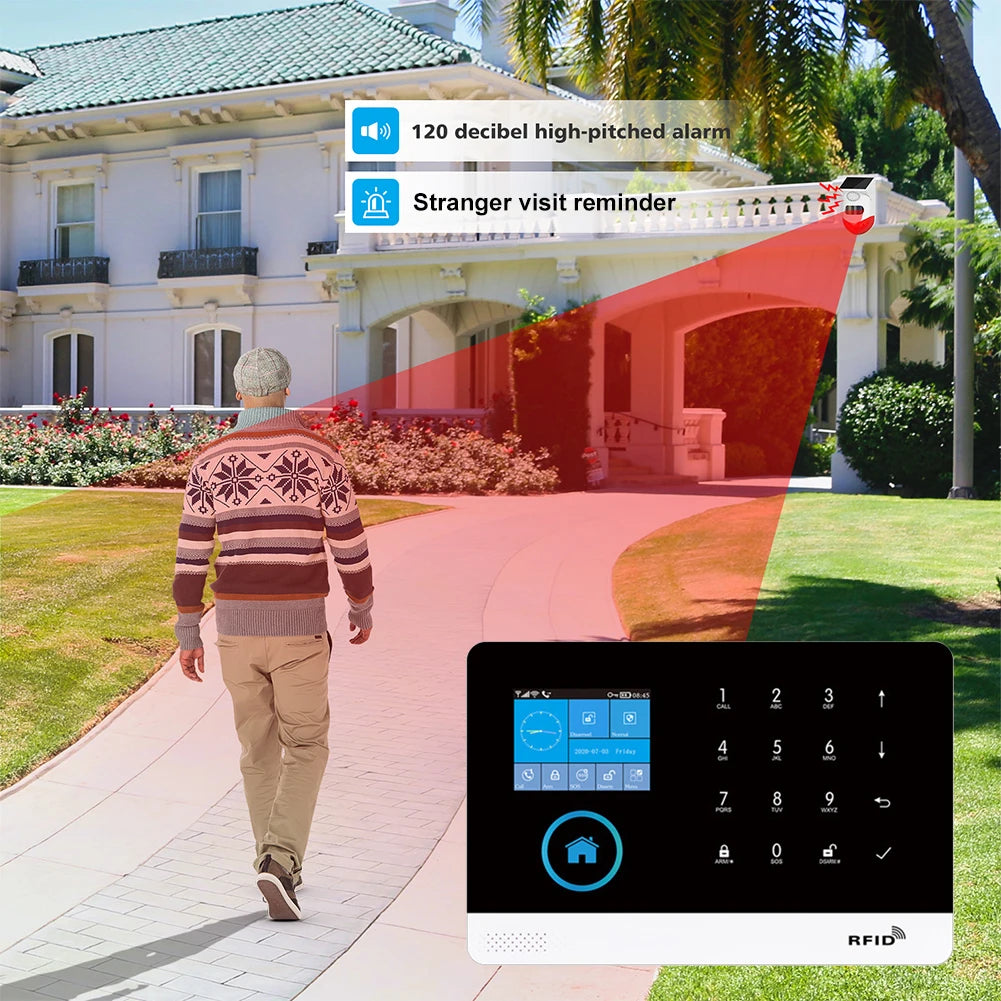 WiFi Alarm System for Home Burglar Security Tuya Smart House App Control 433MHz GSM Wireless With Motion Sensor Camera