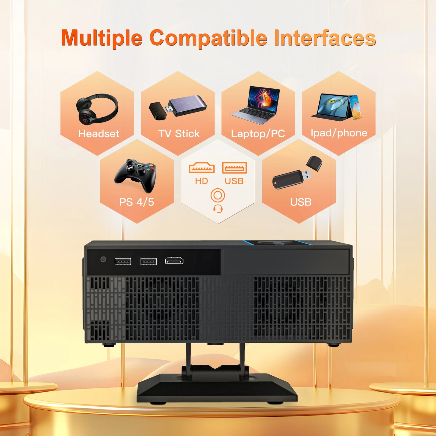 Digital Projector Support Projectors 4k Portable Autofocus 380Ansi Android 13 WiFi 11 BT5.2 Home Portable Mini Projector