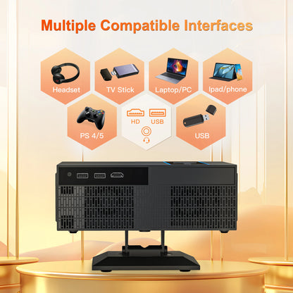 Digital Projector Support Projectors 4k Portable Autofocus 380Ansi Android 13 WiFi 11 BT5.2 Home Portable Mini Projector