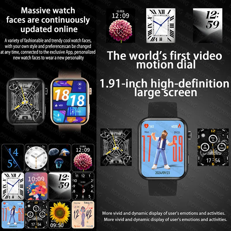 2025 New Smart Watch Men Women Camera Take Photos Record Video Health Monitor Sports Fitness Waterproof BT Call Smartwatch