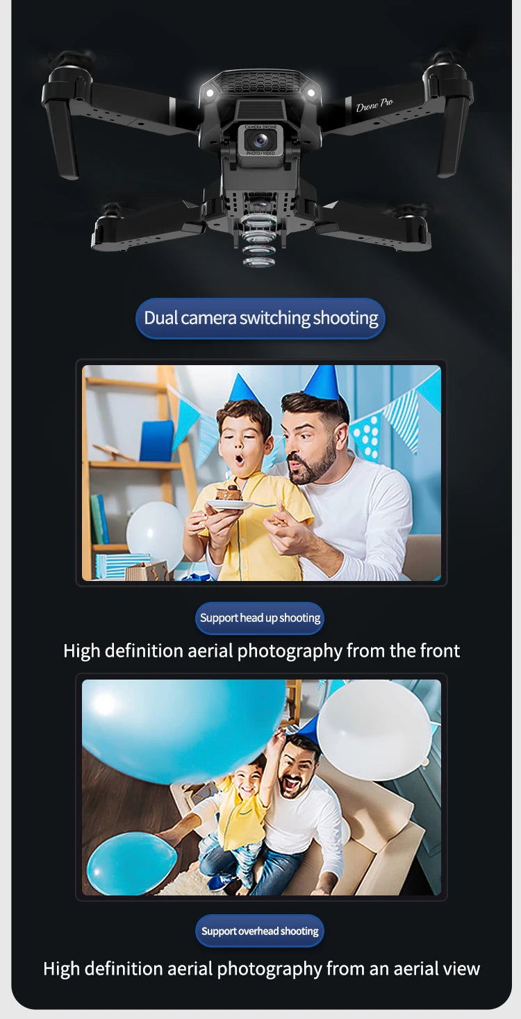 MHD E88 Dual Camera Drone Aerial Photography Professional High-definition Quadcopter Outdoor Flying Toy Beginner Drone Kids Gift