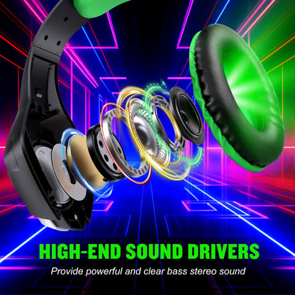 GS400 Gaming Headset with Noise Cancelling Microphone, Heavy Bass, Stereo Sound, Wired Gaming Headset for PS4, PS5, Xbox One, Sw