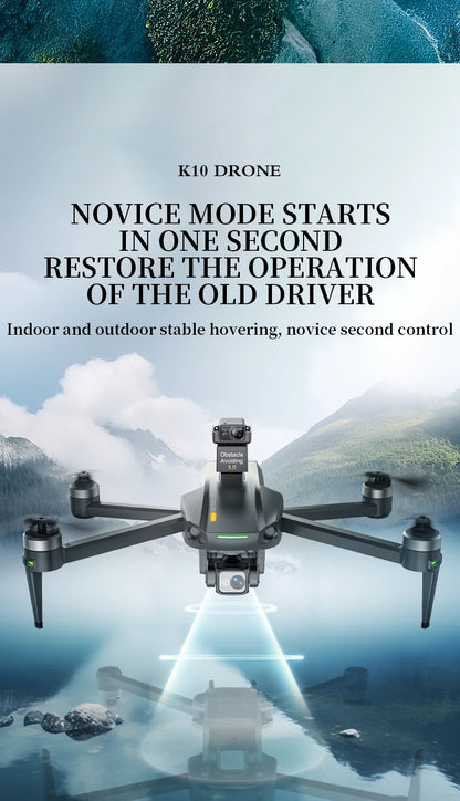 10KM 35 Mins With Touch Screen RC K10 Professional GPS Drone with 3-Axis Gimbal 8K Dual Camera FPV Brushless Airdrop Quadcopter