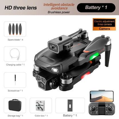 M1S Drone 4K Three Camera Brushless Motor Wide Angle Optical Flow Localization Four-way Obstacle Avoidance RC Quadcopter toys