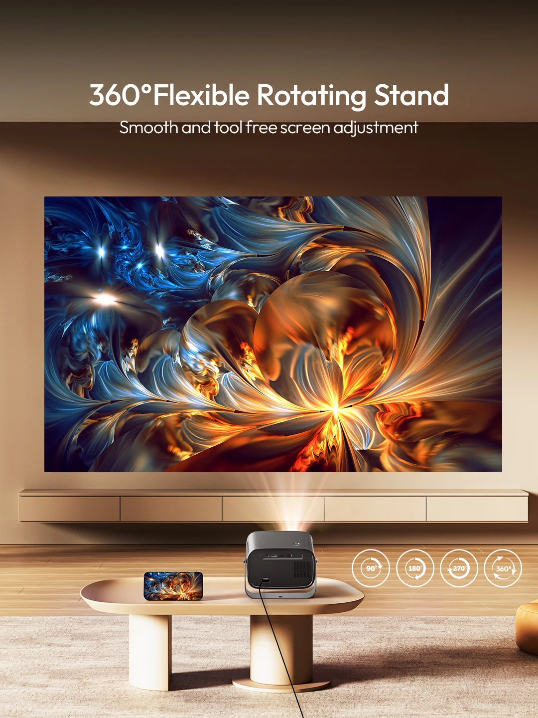 VEVSHAO A12 Projector Mini Portable  LED Video Android 13.0 WIFI 6 Mirror SmartPhone for 1080P 4K Video Home Cinema Projector