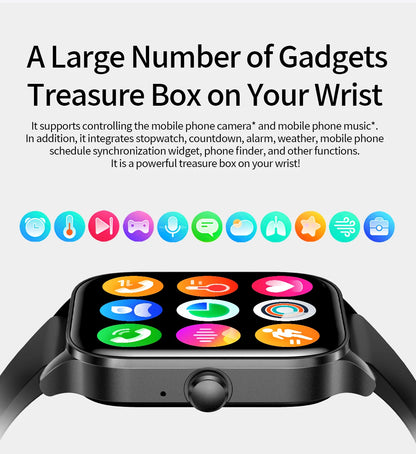 Fashion Smart Watch Men Women 1.85” HD Screen Custom Watch Face Health Monitor Women’s Watch Bluetooth Call Sports Smartwatches