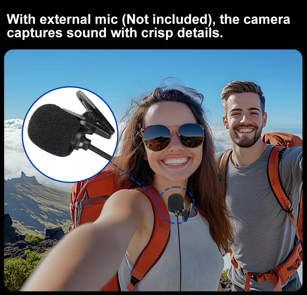 5K Action Camera 2.0'' Touch Screen 170° 30M Waterproof 5X Zoom WiFi Sport Camera With 2 in 1 Remote Control