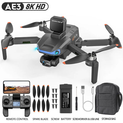 AE3 MAX Drone GPS 4K Camera 3-Axis Gimbal Anti-shake Aerial Photography Brushless Foldable Quadcopter thermal drone