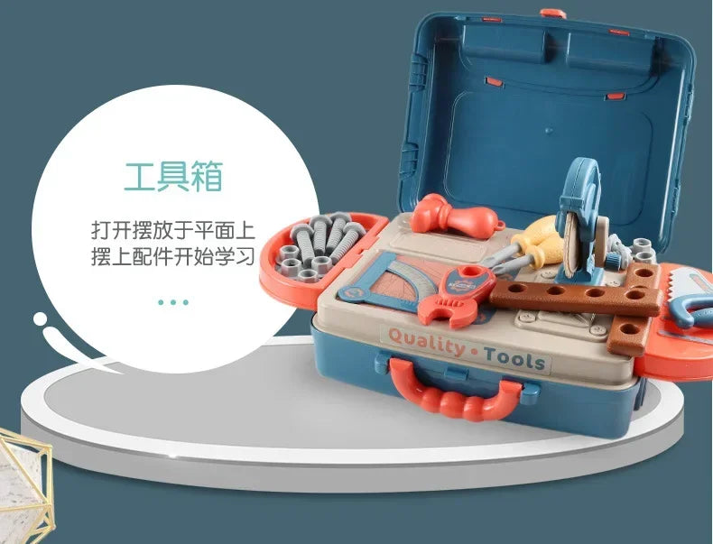 ParentChild Engineer Toybox Operable Electric Tools Safe Plastic Family DIY Game Unisex Design