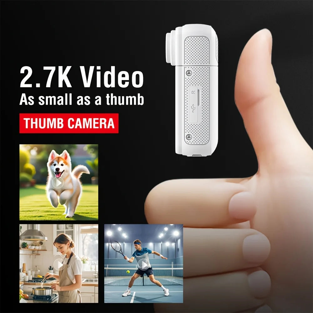 Thumb Action Camera Mini 2.7K Sport Go Pro Cameras Pocket Cam Instant 180°Angle WIFI Recorder Magnetic Attraction Bracket Camera