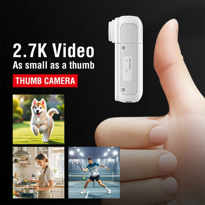 Thumb Action Camera Mini 2.7K Sport Go Pro Cameras Pocket Cam Instant 180°Angle WIFI Recorder Magnetic Attraction Bracket Camera