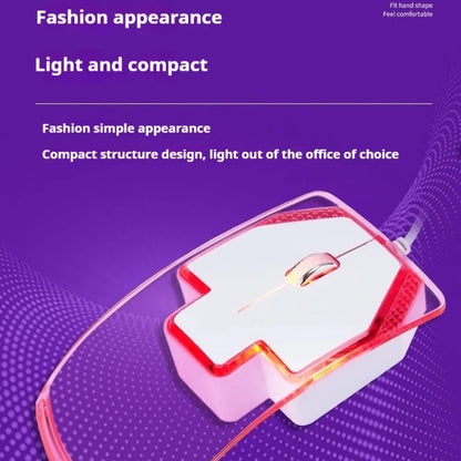 fashionable Wired Transparent Colorful Light-emitting Mouse Ergonomics mute ultra-thin Game Mice For PC Laptop Computer Gifts