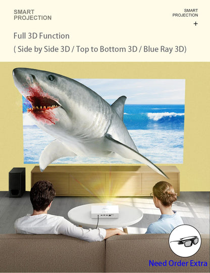 Smartldea V6 3D 4K Projector Android Wifi Daytime Proyector native 1280*800 Auto Focus Full HD 1080p portable smart game Beamer