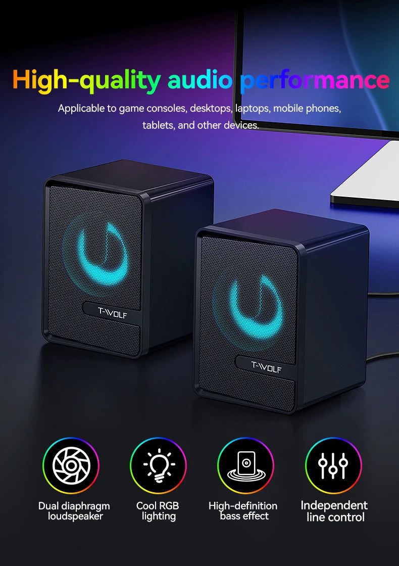 Five-piece Gaming Combo 104 Keys Keyboard 4-color Breathing Light Mouse 3.5mm Gaming Headset Gaming Speaker Anti-slip Mouse Pad