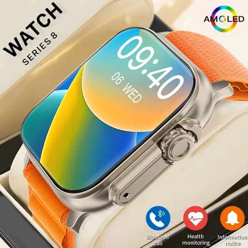 New Smartwatch Men 49mm Series 8 2.3"AMOLED Screen NFC Compass Waterproof For Apple Watch IWO Ultra 8 Smart Watches 2025 Android