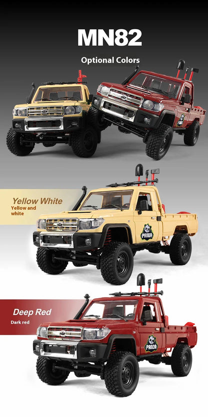 Panda Edition MN82 RC Cars 1/12 Full Scale 2.4G4WD 280 Motor Remote Control Off-Road Pickup Truck Model Car for Boys Adult Gifts