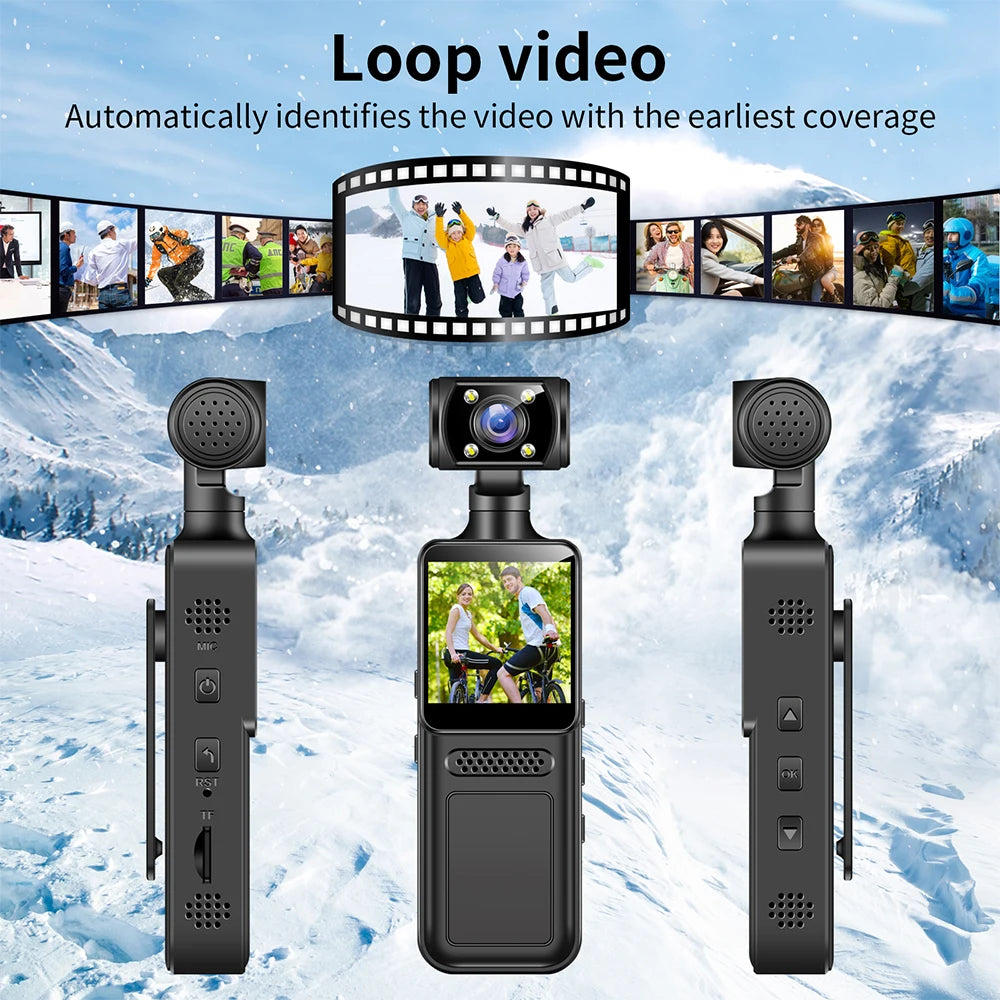 4K HD Action Camera 180 Rotatable Vlog WiFi Mini Sports Wearable Camera Infrared Night Vision Sports DV Bicycle Driver