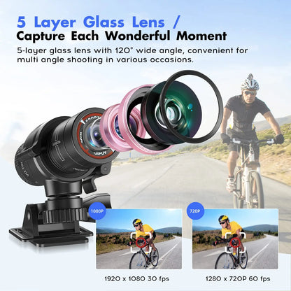F9 Action Camera HD 1080P Bicycles Motorcycle Helmet Camera Bike Action Cam Outdoor Sports DV Vdeos Recorder DVR Car Dash Cam