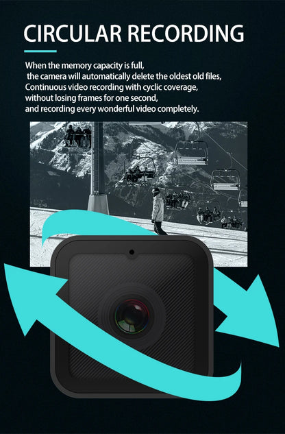 1080P HD Portable Sports Mini Camera with Hotspot WiFi Waterproof Camera, Motorcycle and Bike Camera Anti Shake Outdoor Sports