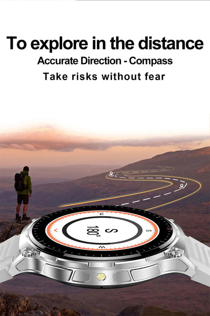 For Xiaomi New Smart Watch Men With LED Lights Outdoor GPS Motion Track Compass Waterproof Sports Watch Bluetooth Call 2024 New