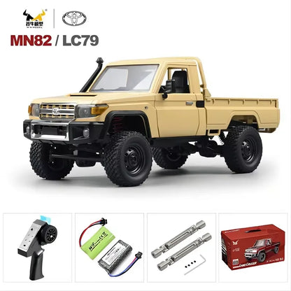 Rc Car MN82 1:12 Retro with LED Lights, Full Scale Analog LC79, Professional Four-wheel Drive Truck, Toy Truck Model RC