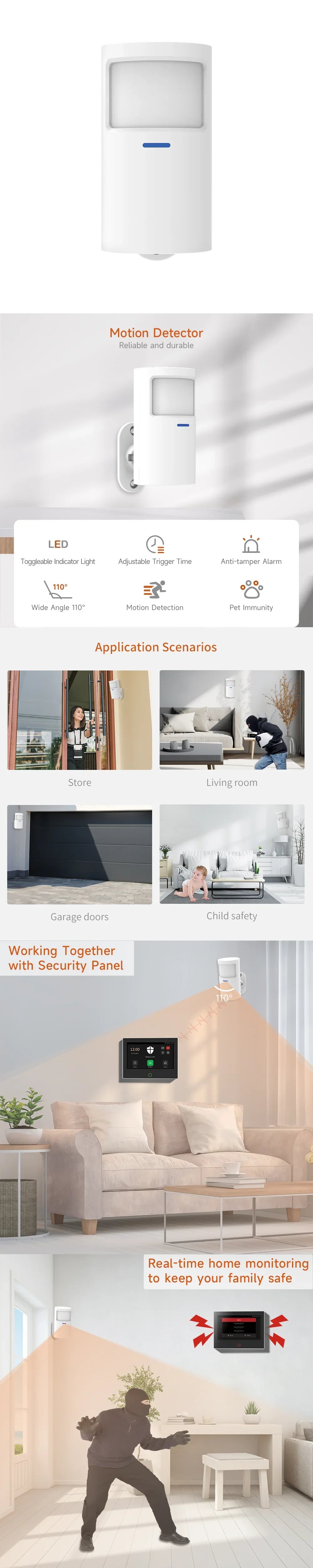 CPVAN Tuya smart Home Alarm System Wireless WiFi 4G 7 inch panel for Home burglar Security Protection Alarm Kit DIY Accessories