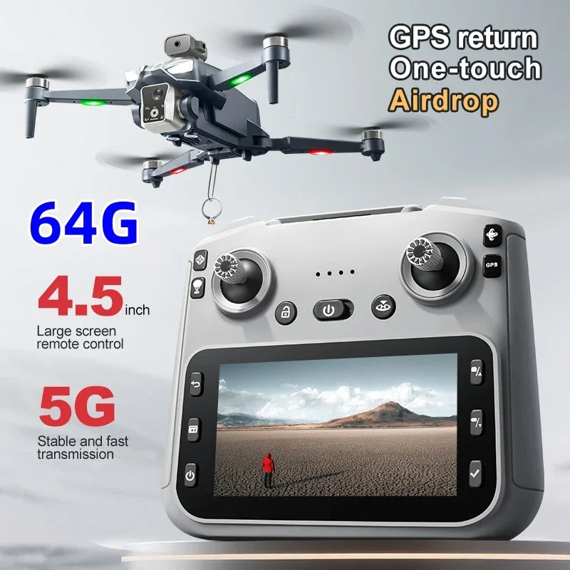 GPS MAX Drone with 8k professional HD camera 5G WiFi Brushless barrier avoidance Folding quadcopter