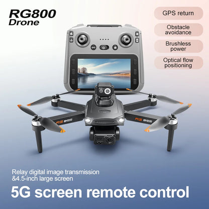 RG800 MAX GPS Drone 8K Professional HD Dual Camera With Screen 5G 360°Obstacle Avoidance Brushless Foldable Quadcopter Drone
