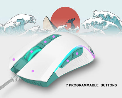 XVX Wired Gaming Mouse 12000 DPI RGB Gaming Mouse with 12 Backlit Modes &7 Macro Buttons PC Gaming Mouse
