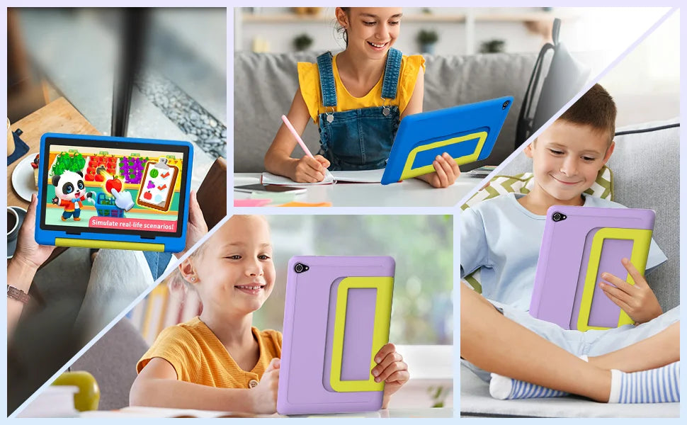 URAO 10 Inch Cartoon Pattern Kids Tablet Android Octa-Core 8GB RAM 64GB ROM Learning Education Games Tablets Children's Gifts