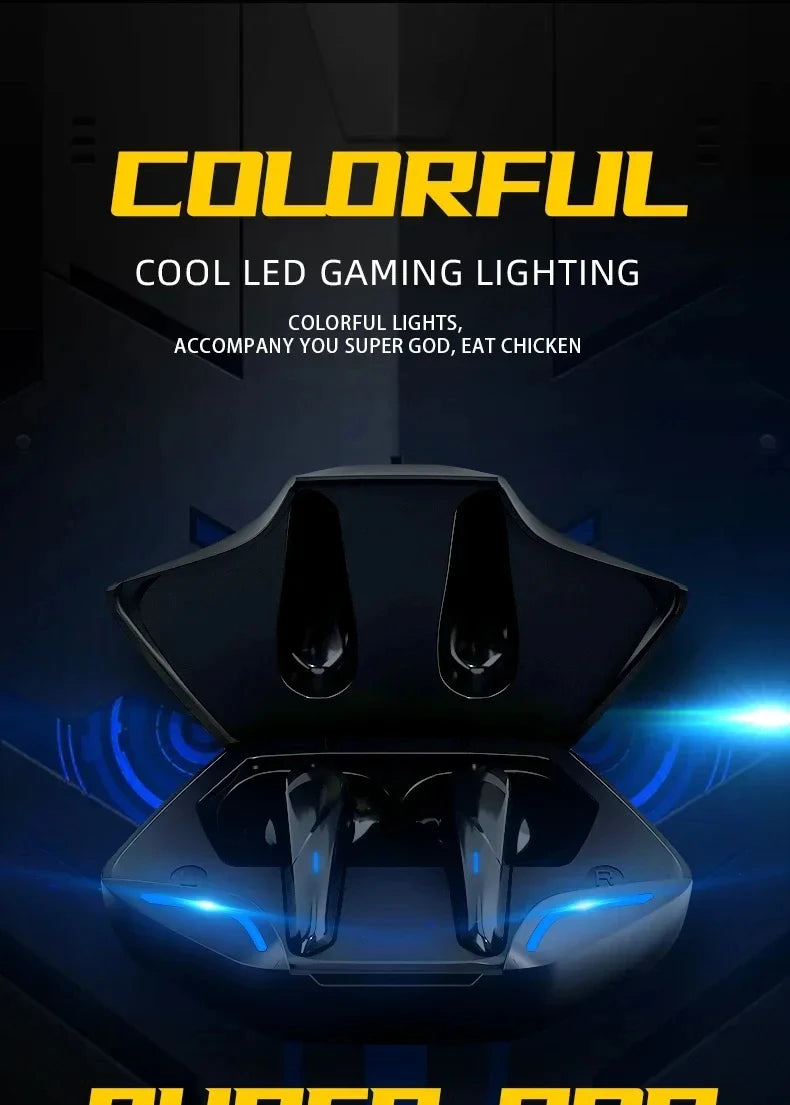 Gaming Earbuds Wireless Bluetooth Earphones With Mic Bass Audio Sound 9D Stereo Music HiFi Headset Game Sport Headphones