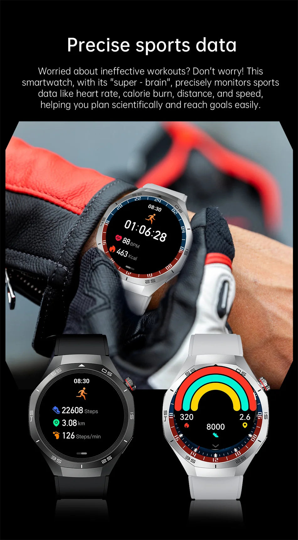 2025 Brand New Watch 5 Smartwatch Real AMOLED HD Screen 360*360 Heart Rate Bluetooth Call Waterproof Men Smart Watch Android IOS