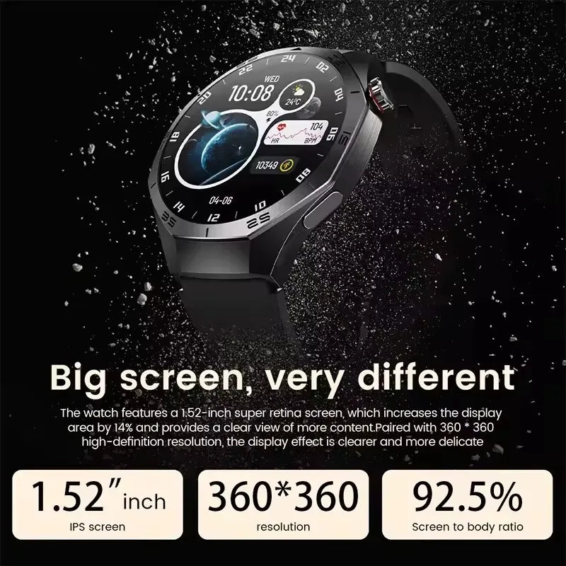 2025 New Smart Watch Men AMOLED Screen GPS Motion trajectory Heart Rate Bluetooth Calls SmartWatch Waterproof