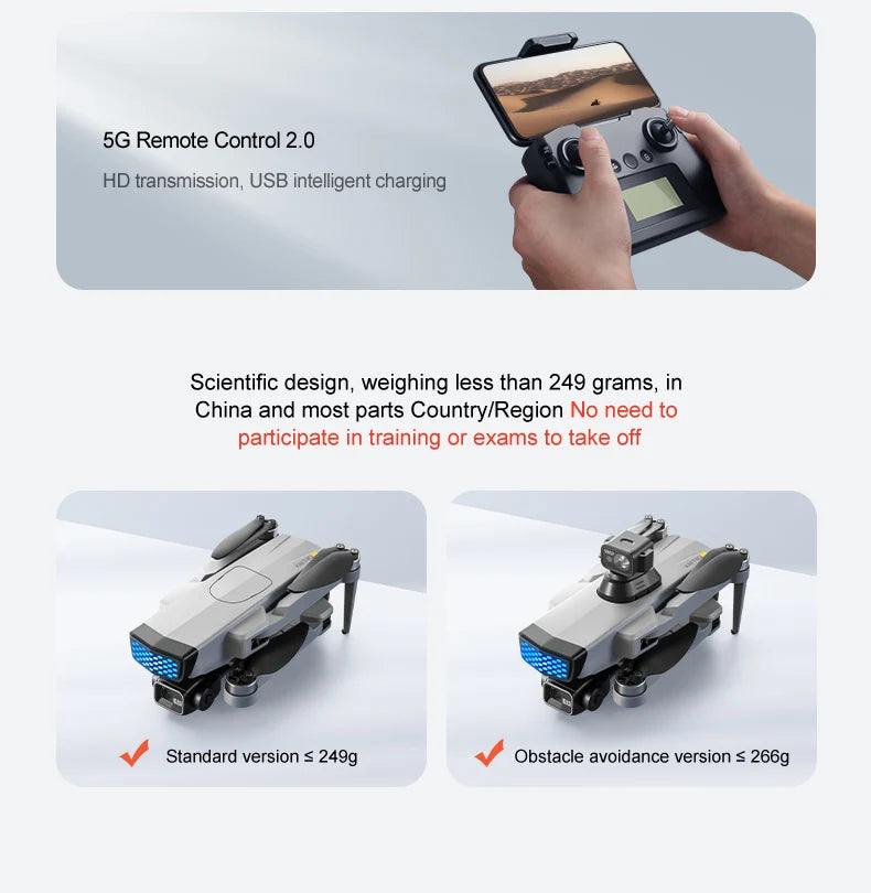 KAITWO Pro GPS Drone HD Camera Aerial Photography FPV 4K 3-axis Anti-shake Gimbal Brushless Obstacle Avoidance Quadcopter Toys ﻿